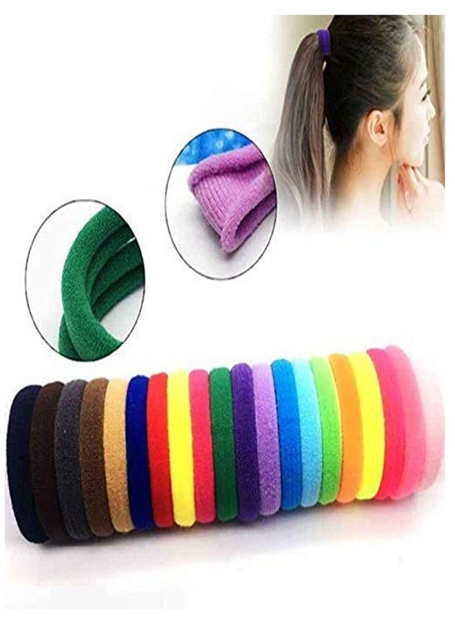 VSAKSH Multicolor Elastic Cotton Stretch Hair Ties, Ponytail Holders, Hair Rubber Band For Girls & Women Random Color (Pack Of 12) - Image 4