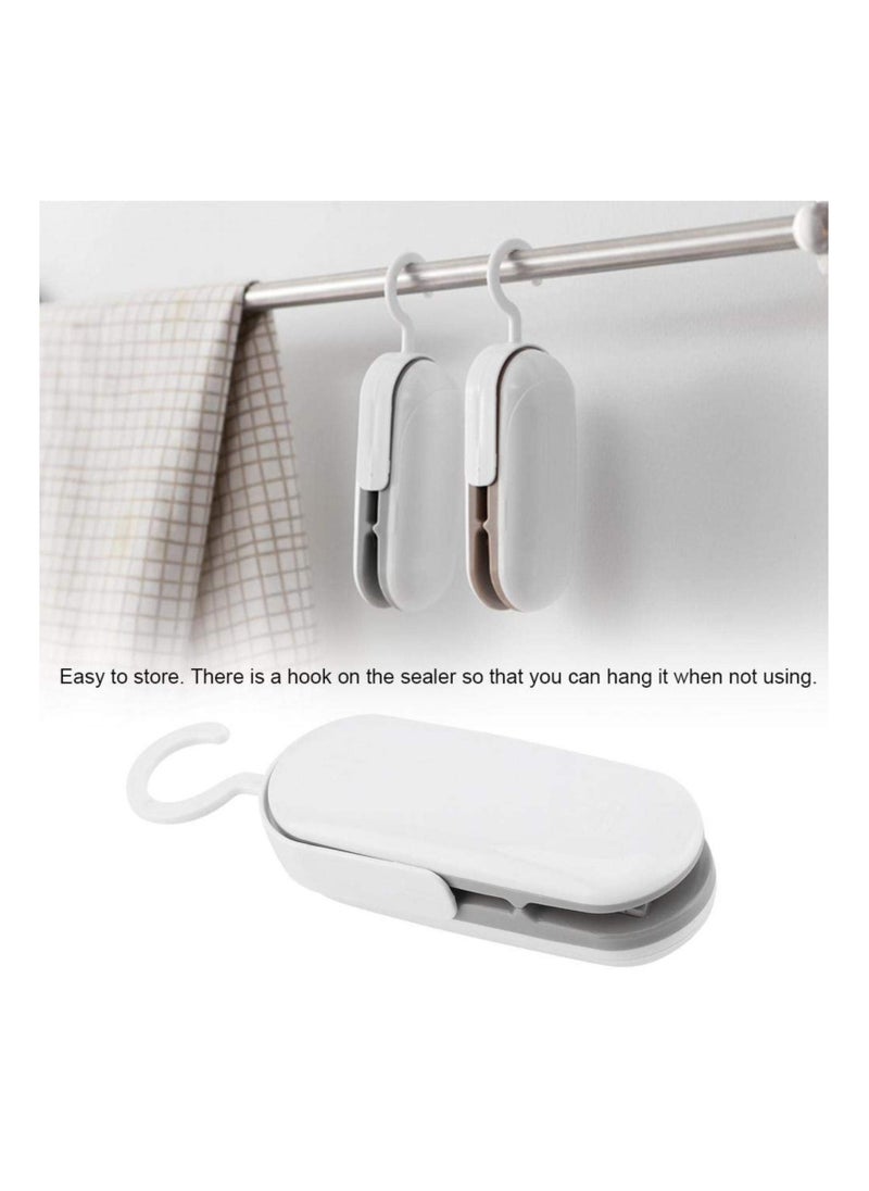 Spaceshoop Mini Bag Sealer Portable Vacuum Plastic Sealer with Hook 2in1 Heat Sealer with Cutter Storing Kitchen Food Keep Snacks Fresh for Snack Plastic Bag Potato Chips Food Packaging Handheld 3  - Image 1