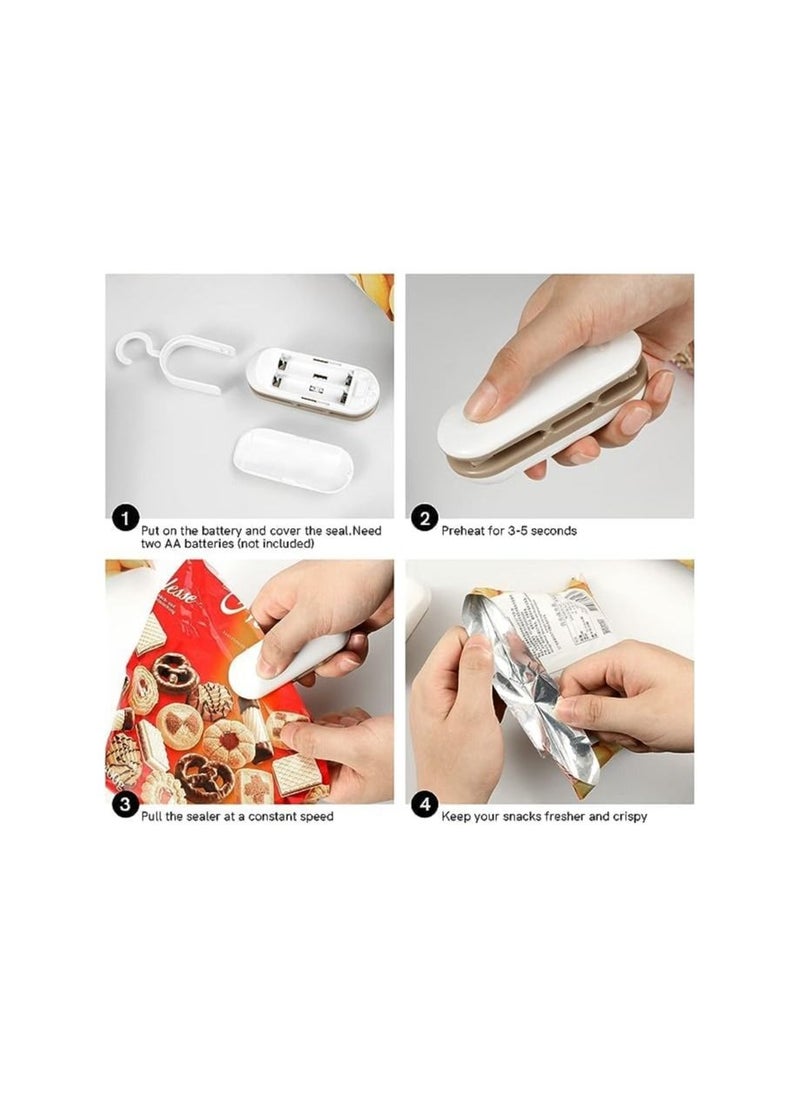 Spaceshoop Mini Bag Sealer Portable Vacuum Plastic Sealer with Hook 2in1 Heat Sealer with Cutter Storing Kitchen Food Keep Snacks Fresh for Snack Plastic Bag Potato Chips Food Packaging Handheld 3  - Image 3