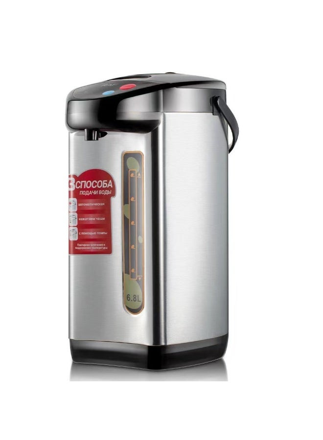 غلاية مياه ثيرمو بوت، موزع مياه، غلاية مياه كهربائية من الفولاذ المقاوم للصدأ 304، تسخين سريع 800 واط، موفرة للطاقة، سعة 6.8 لتر، إيقاف تشغيل تلقائي - Image 1