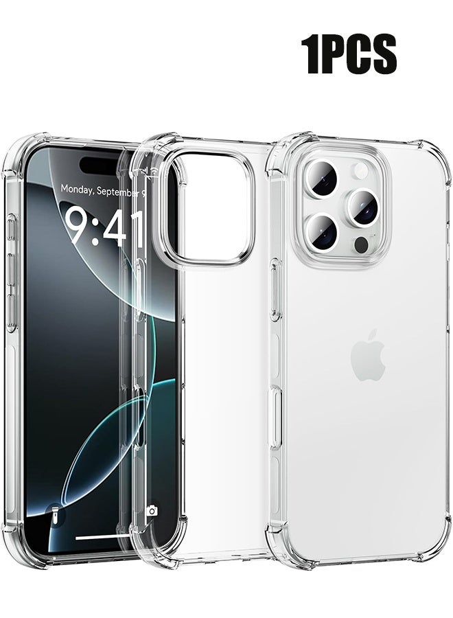 واي جيه غطاء آيفون 14 برو ماكس مصنوع من مادة TPU الناعمة والصديقة للجلد لتأخير الاصفرار، مقاوم للسقوط ومقاوم للخدوش، غطاء واقي سهل التركيب والفك، مقاوم للماء، نحيف للغاية يناسب غطاء آيفون، شفاف. - Image 1