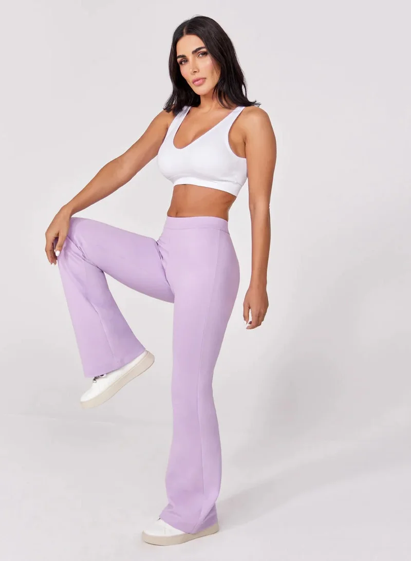 Zigzag  Ponte Flared Light Purple Pant for Women | Best Price UAE