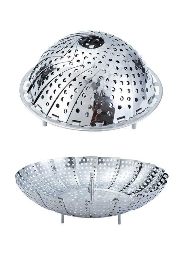 HOOTO Vegetable Steamer Basket, Stainless Steel Veggie Steamer Basket, Folding Expandable Steamers to Fits Various Size Pot Large (17.5cm-27cm) ﻿ - Image 1