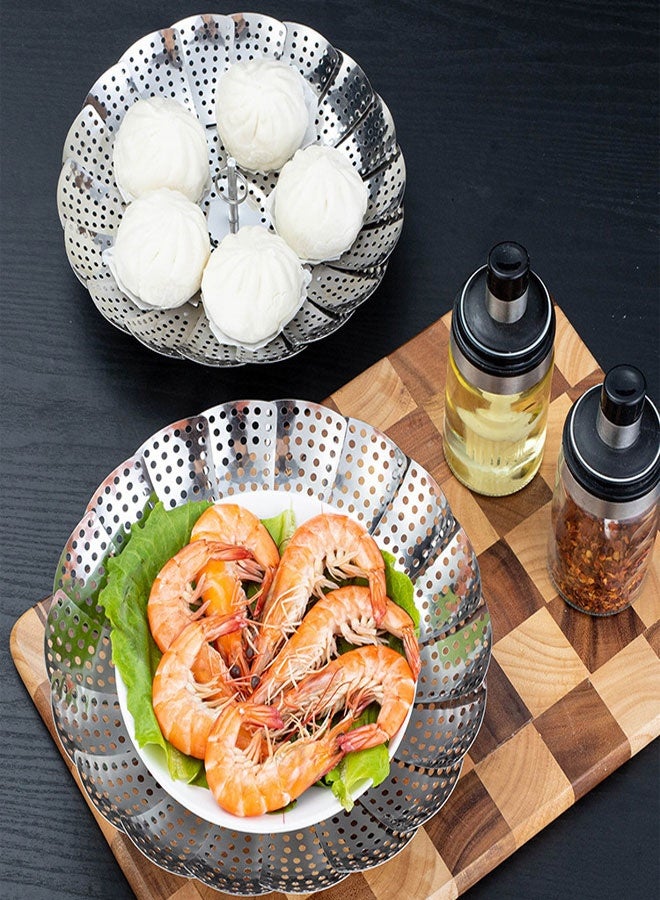HOOTO Vegetable Steamer Basket, Stainless Steel Veggie Steamer Basket, Folding Expandable Steamers to Fits Various Size Pot Large (17.5cm-27cm) ﻿ - Image 5
