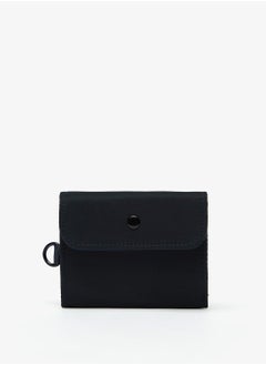 Solid Wallet with Snap Button Closure