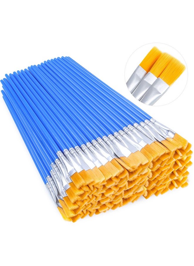 anezus 100Pcs Small Paint Brushes Bulk Anezus Flat Top Acrylic Classroom Brush For Kids Mini Paint Brushes For Touch Up Crafts Detail Painting  - Image 1