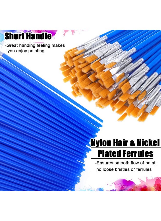 anezus 100Pcs Small Paint Brushes Bulk Anezus Flat Top Acrylic Classroom Brush For Kids Mini Paint Brushes For Touch Up Crafts Detail Painting  - Image 4