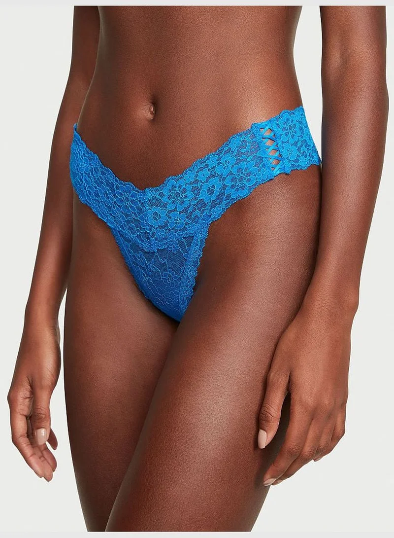 Victoria's Secret Posey Lace Side Lace-Up Thong Panty