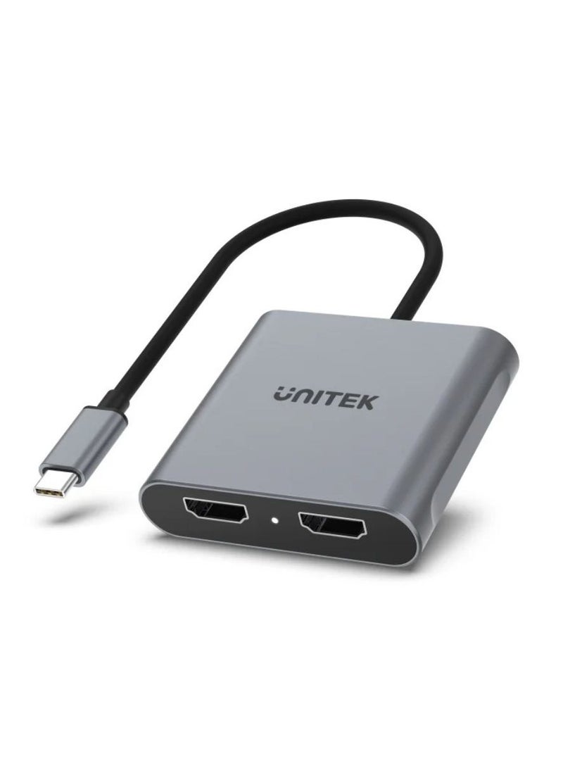 UNITEK USB-C to Dual HDMI 4K Adapter – Ultra HD 4K Display Output for Laptops, Tablets, and Smartphones with USB-C Ports, Supports Simultaneous Dual Monitor Setup and High-Speed Transmission - Image 1