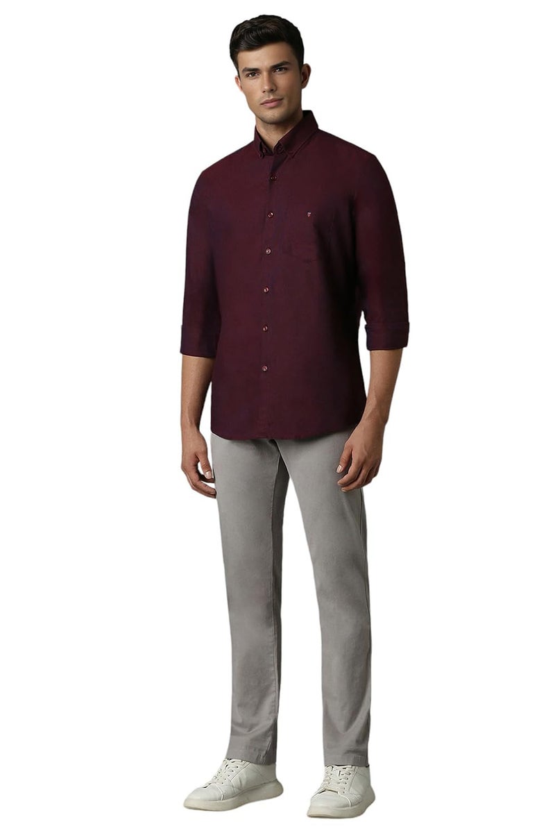 LOUIS PHILIPPE قميص لويس فيليب القطني للرجال بتصميم ضيق (Lysfcslpm88253_نبيذي,39) - Image 5