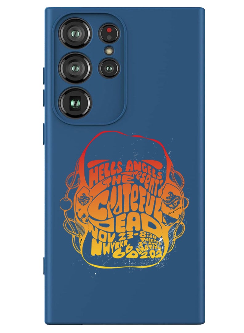 Theodor Protective Slim Fit Case Liquid Silicone Cover with Full Body Protection Anti-Scratch Shockproof Case For Samsung Galaxy S24 Ultra (Blue) - Hells angels - Image 1