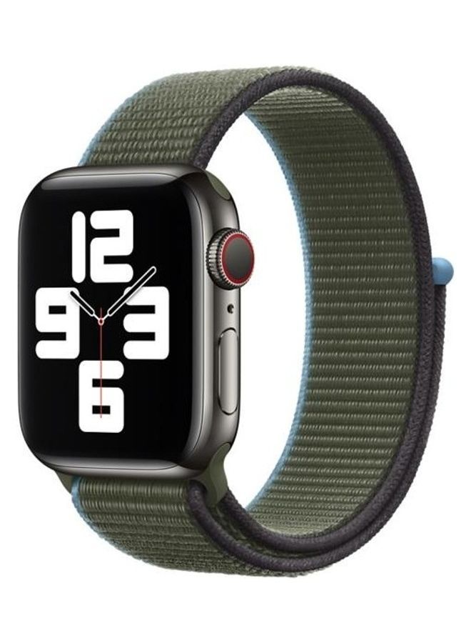 NIBEMINENT Replacement Watchband For Apple Watch Series 7 45mm/6 & SE 5 4 44mm/3 2 1 42mm Dark Olive Green - Image 4