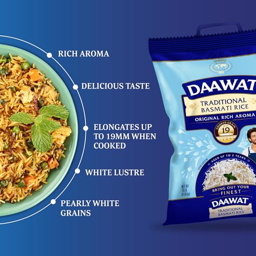 Daawat Traditional Basmati White Rice  Authentic Extra Long Grain Basmati Rice  10 lb Bag  Great for Curries Pilafs  Indian Recipes  Cook in Microwave or on Stove Top - Image 5