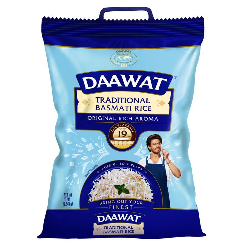 Daawat Traditional Basmati White Rice  Authentic Extra Long Grain Basmati Rice  10 lb Bag  Great for Curries Pilafs  Indian Recipes  Cook in Microwave or on Stove Top - Image 3