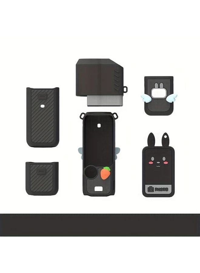 غلاف سيليكوني واقي ناعم أسود بالكامل لإصدار DJI Pocket 3 لكاميرا الحركة - Image 1