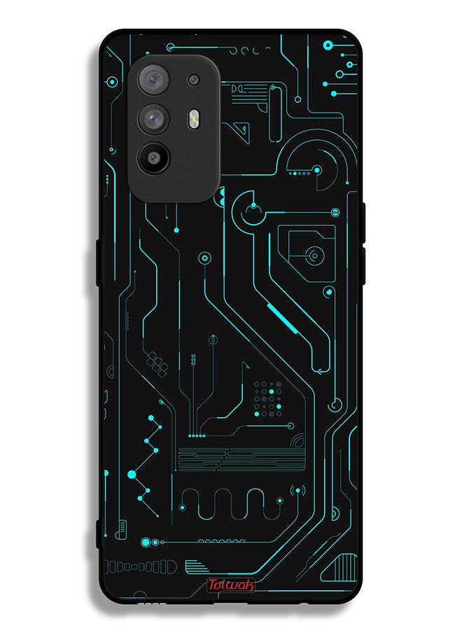 Tolwak - Oppo A95 5G Protective Case Cover Digital Art Circuits Minimalism Multiple Display - Image 1