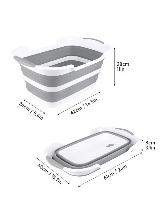 ddLUCK Multi-Functional Collapsible Dog Bathtub with Drainage Hole, Portable Foldable Small Pets Bathtub, Washing Tub Bathing Tub for Puppy Small Dogs Cats (Gray) - Image 3