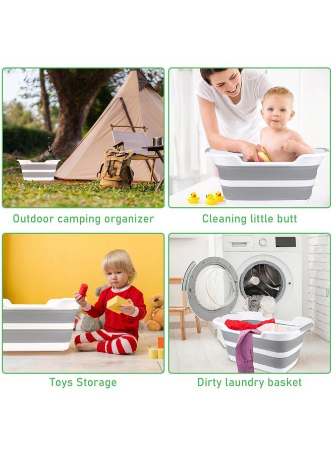 ddLUCK Multi-Functional Collapsible Dog Bathtub with Drainage Hole, Portable Foldable Small Pets Bathtub, Washing Tub Bathing Tub for Puppy Small Dogs Cats (Gray) - Image 4