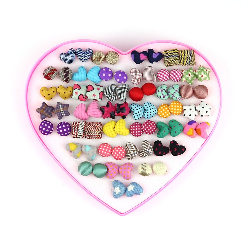 36-Pair Resin Flower Heart Earring Set for Women Three pairs of love boxes 
