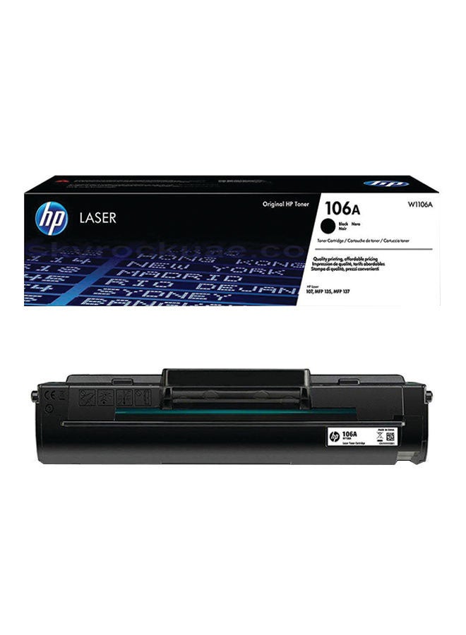 HP خرطوشة حبر للطباعة بالليزر أصلية طراز W1106A أسود - Image 1