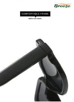Breeze Fashion Leisure Sunglasses for men and women Eye UV protection  Square frames Black eyewear  - Image 5