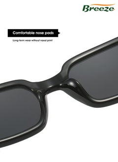 Breeze Fashion Leisure Sunglasses for men and women Eye UV protection  Square frames Black eyewear  - Image 4