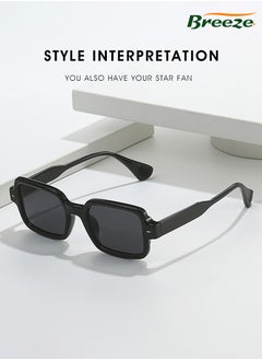Breeze Fashion Leisure Sunglasses for men and women Eye UV protection  Square frames Black eyewear  - Image 1