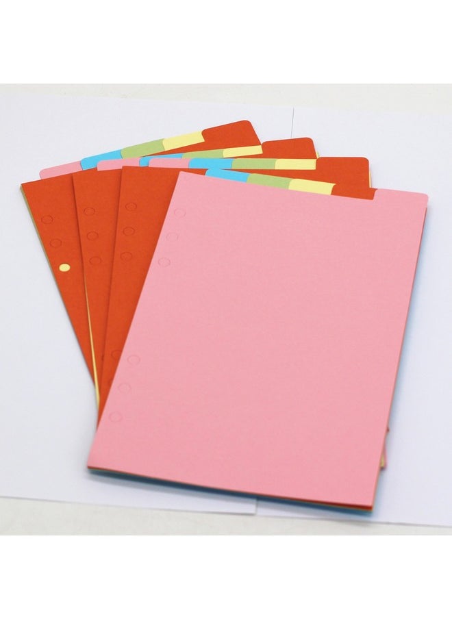 LONG TAO - 12 Set A5 6 Holes Durable Colorful Loose Leaf Notebook Writeon Dividers Index Dividers With Clear Binders - Image 1