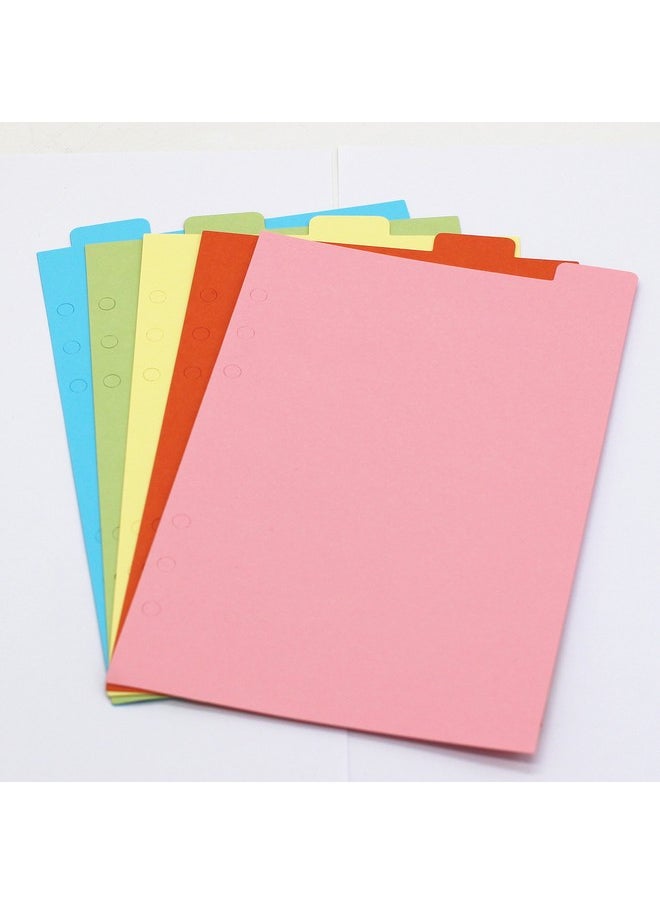 LONG TAO - 12 Set A5 6 Holes Durable Colorful Loose Leaf Notebook Writeon Dividers Index Dividers With Clear Binders - Image 1