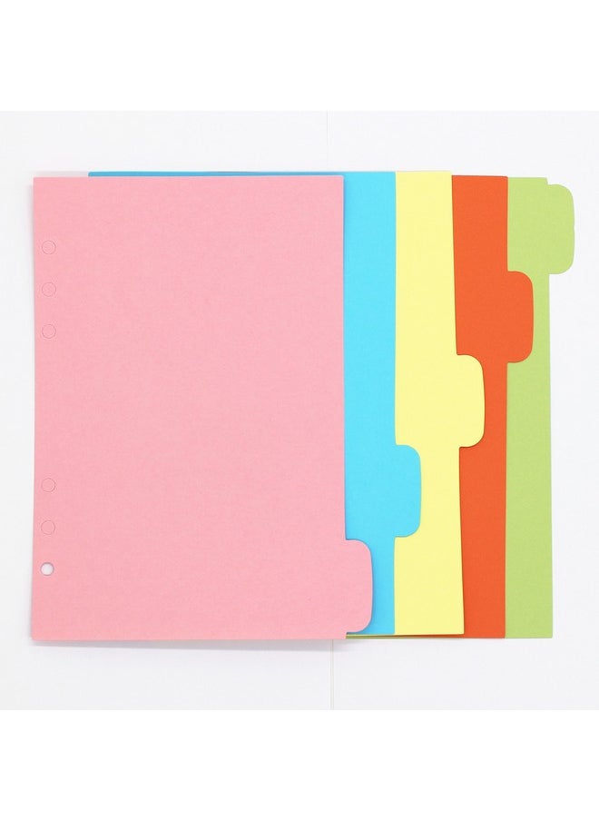 LONG TAO - 12 Set A5 6 Holes Durable Colorful Loose Leaf Notebook Writeon Dividers Index Dividers With Clear Binders - Image 1