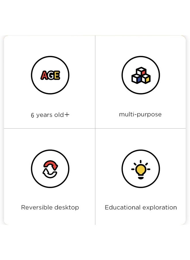 Kids Activity Table Set with 120Pcs Building Blocks & Storage, Multifunctional Building Table, Kids Activity Table, STEM Toys Toddler Learning Playset Table for Boys Girls Gifts 3 4 5-10 Years Old - Image 3