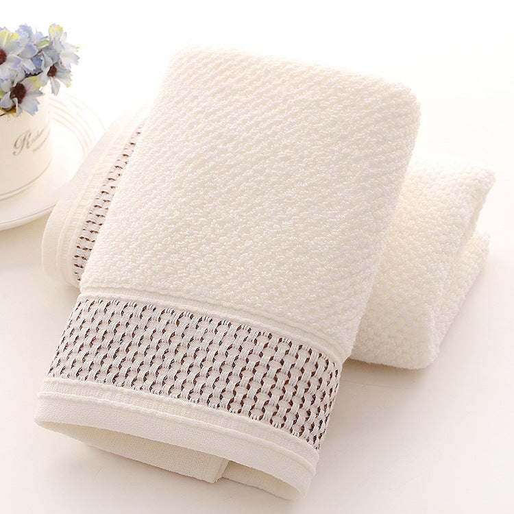 general Men's Cotton Face Towel Dark Blue Jacquard Pattern Soft Absorbent Bath Towel for Home and Travel - Image 1