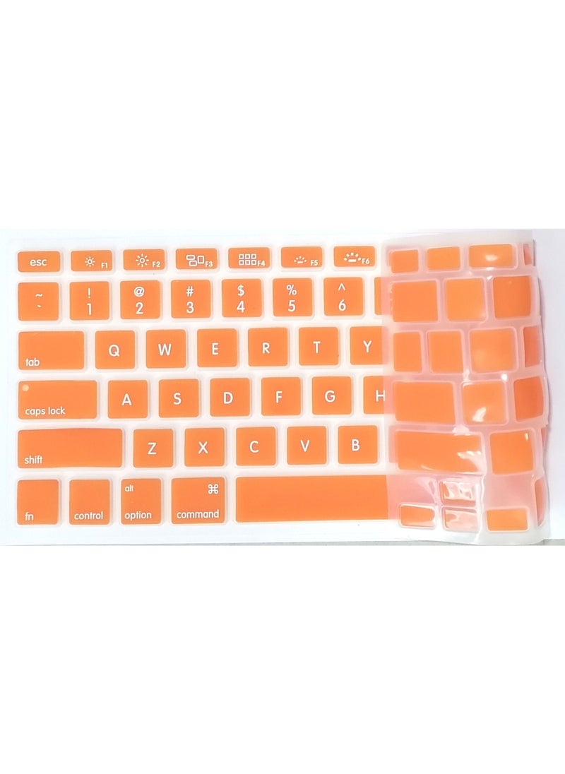 US Layout English Keyboard Cover Compatible with Apple MacBook Air Pro Retina 13/15/17 MacBook Air 13 Model A1466 A1369 Orange