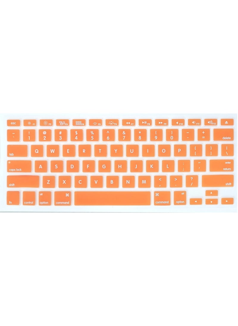 US Layout English Keyboard Cover Compatible with Apple MacBook Air Pro Retina 13/15/17 MacBook Air 13 Model A1466 A1369 Orange