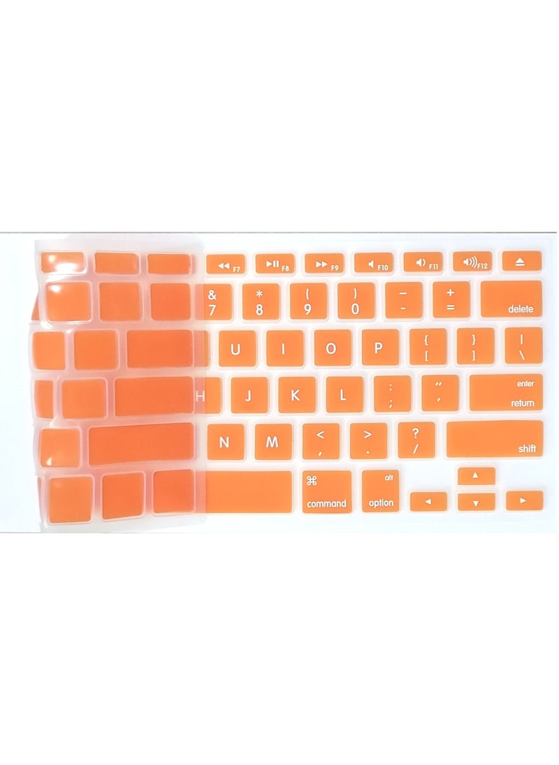 US Layout English Keyboard Cover Compatible with Apple MacBook Air Pro Retina 13/15/17 MacBook Air 13 Model A1466 A1369 Orange