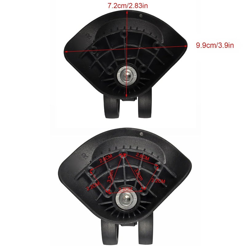 Universal Luggage Replacement Wheels 2pcs 2 2Inch Heavy Duty Poly Plastic Castor - Image 5