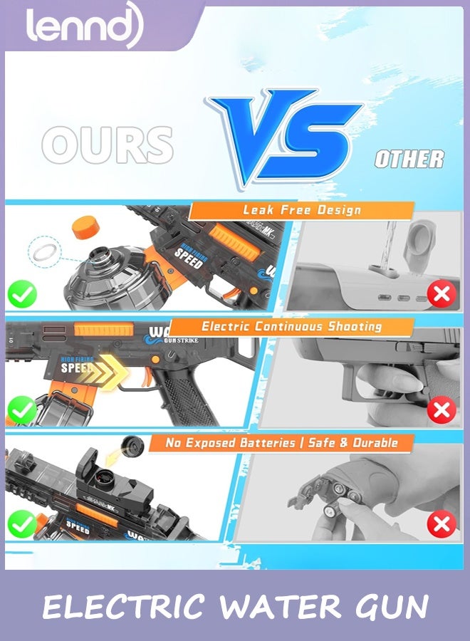 LENND Automatic Electric Water Gun with LED Effects, Auto Water Suction Powerful Squirt Guns Pistol for Adults Kids, Auto Water Blaster Pistol Outdoor Summer Toys for Pool Beach Party (Grey) - Image 5