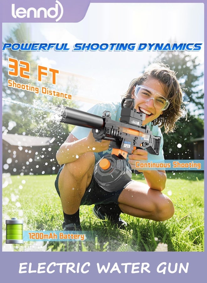 LENND Automatic Electric Water Gun with LED Effects, Auto Water Suction Powerful Squirt Guns Pistol for Adults Kids, Auto Water Blaster Pistol Outdoor Summer Toys for Pool Beach Party (Grey) - Image 2
