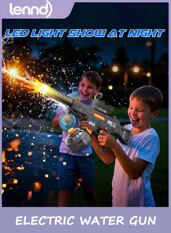LENND Automatic Electric Water Gun with LED Effects, Auto Water Suction Powerful Squirt Guns Pistol for Adults Kids, Auto Water Blaster Pistol Outdoor Summer Toys for Pool Beach Party (Grey) - Image 3