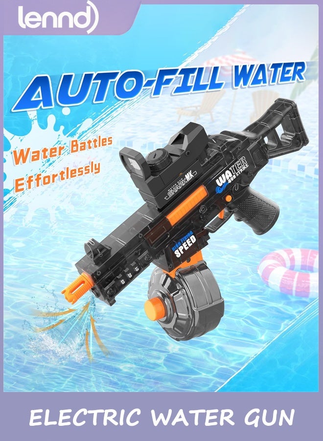 LENND Automatic Electric Water Gun with LED Effects, Auto Water Suction Powerful Squirt Guns Pistol for Adults Kids, Auto Water Blaster Pistol Outdoor Summer Toys for Pool Beach Party (Grey) - Image 4