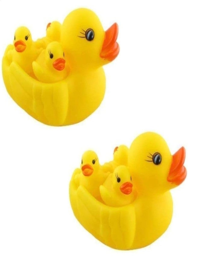 WAAOME 8 in 1 Duck Family Set Chu Chu Duck Toys Set Yellow Baby Bathing Duck 2 Big and 6 Small Duck Toys (AB343) - Image 1