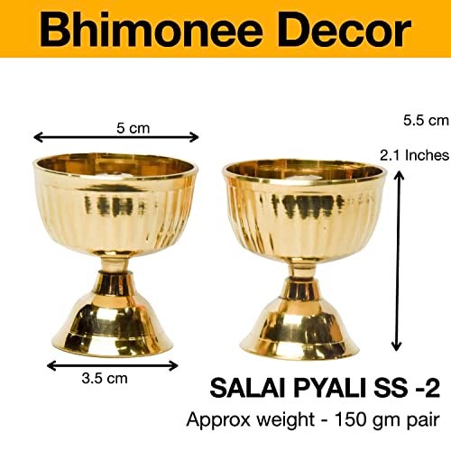 Bhimonee Decor | Brass Diya 2.1 Inches | Pack of 2 | Made in India | Ideal Return Gifts for Pooja | Traditional Diya for Pooja | Essential Pooja Items for Pooja Room - Image 5