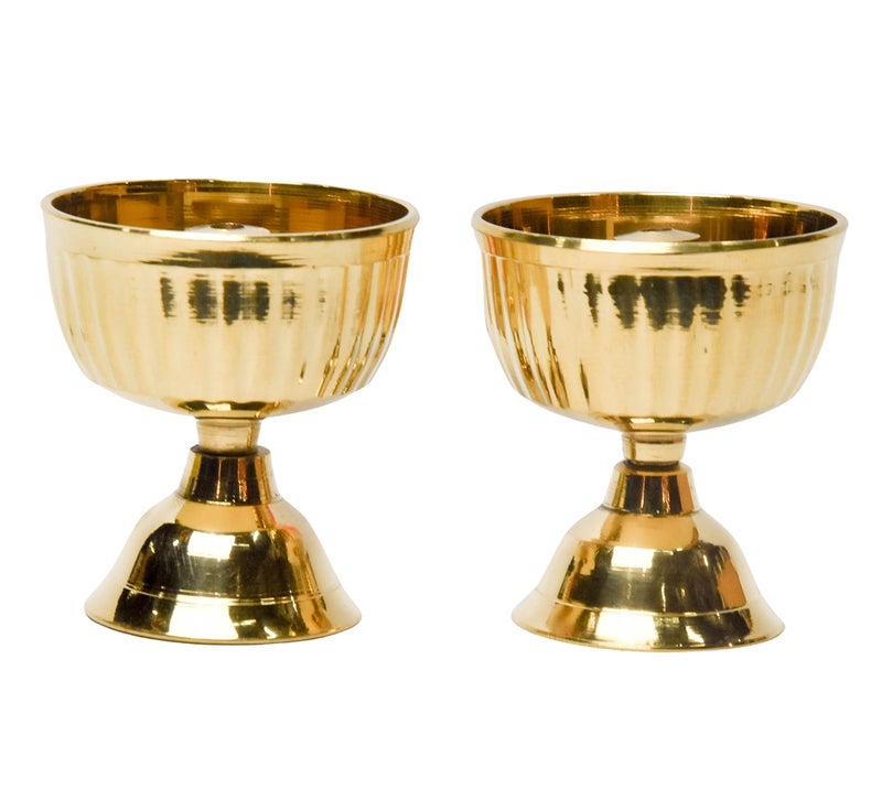 Bhimonee Decor | Brass Diya 2.1 Inches | Pack of 2 | Made in India | Ideal Return Gifts for Pooja | Traditional Diya for Pooja | Essential Pooja Items for Pooja Room - Image 4