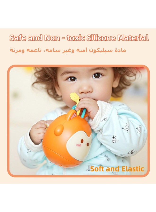 Berma Baby Night light,  baby educational soothing toys, tumbler toys, musical toys, chewable pull-on toys, baby teething toys, newborn toys, children's bedroom sleep aid toys, gifts for boys and girls (orange) - Image 5