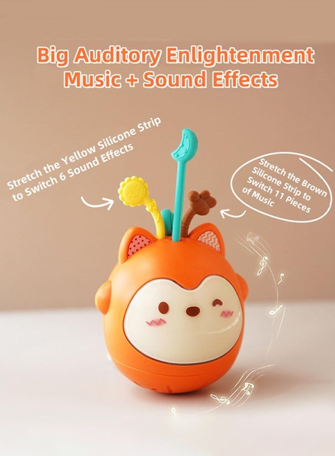 Berma Baby Night light,  baby educational soothing toys, tumbler toys, musical toys, chewable pull-on toys, baby teething toys, newborn toys, children's bedroom sleep aid toys, gifts for boys and girls (orange) - Image 4