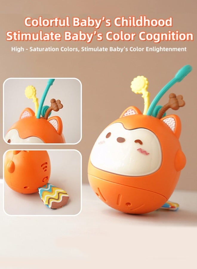 Berma Baby Night light,  baby educational soothing toys, tumbler toys, musical toys, chewable pull-on toys, baby teething toys, newborn toys, children's bedroom sleep aid toys, gifts for boys and girls (orange) - Image 3