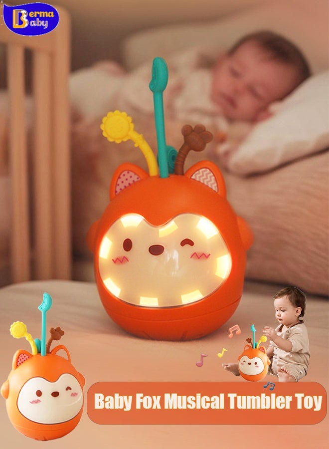 Berma Baby Night light,  baby educational soothing toys, tumbler toys, musical toys, chewable pull-on toys, baby teething toys, newborn toys, children's bedroom sleep aid toys, gifts for boys and girls (orange) - Image 1