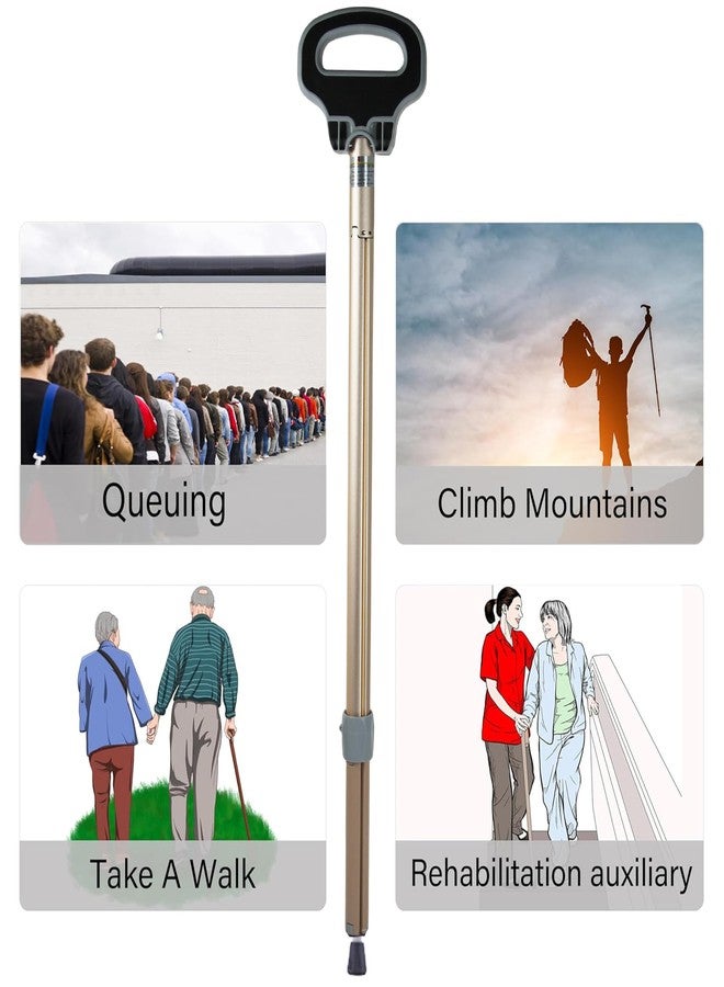 ALEVMOOM Cane with Seat 2-in-1 Portable Walking Stick with Seat for Men & Women Folding Lightweight Sturdy Tripod Cane Foldable Stool Mobility Aid Crutch Chair with Travel Bag for Elderly, Seniors & Handicap - Image 4