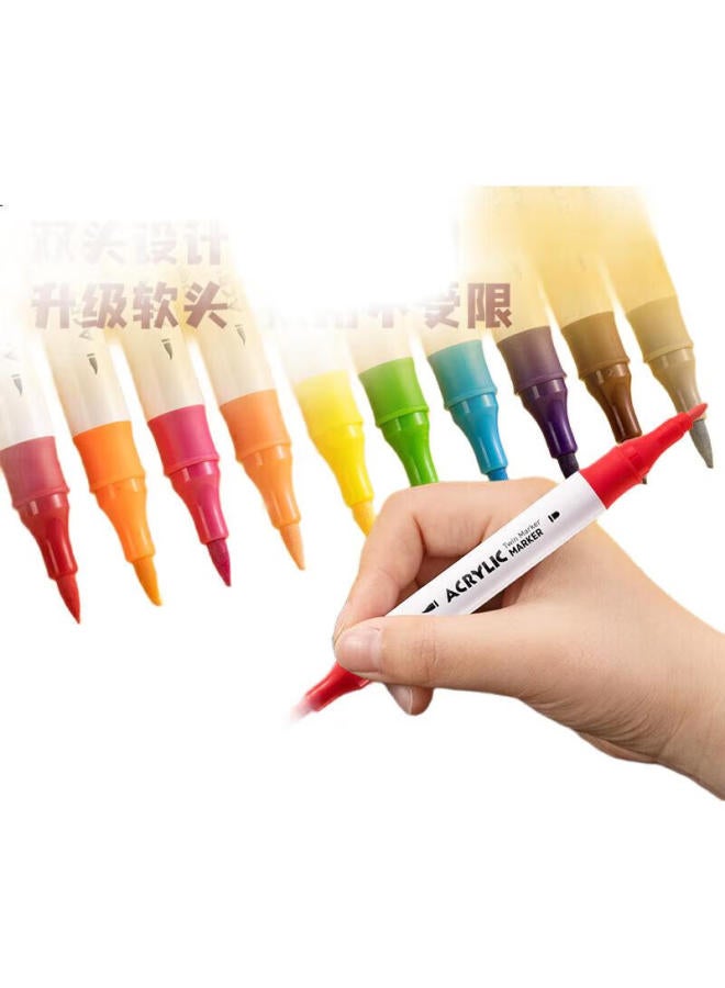 Deli 48-Color Dual-Tip Acrylic Markers, Graffiti Acrylic Pens, Drawing Pens, Paint Pens, Diy Painting Brushes, Boxed, Children'S Birthday Gift, Hm924-48, Back-To Gift For Students - Image 2