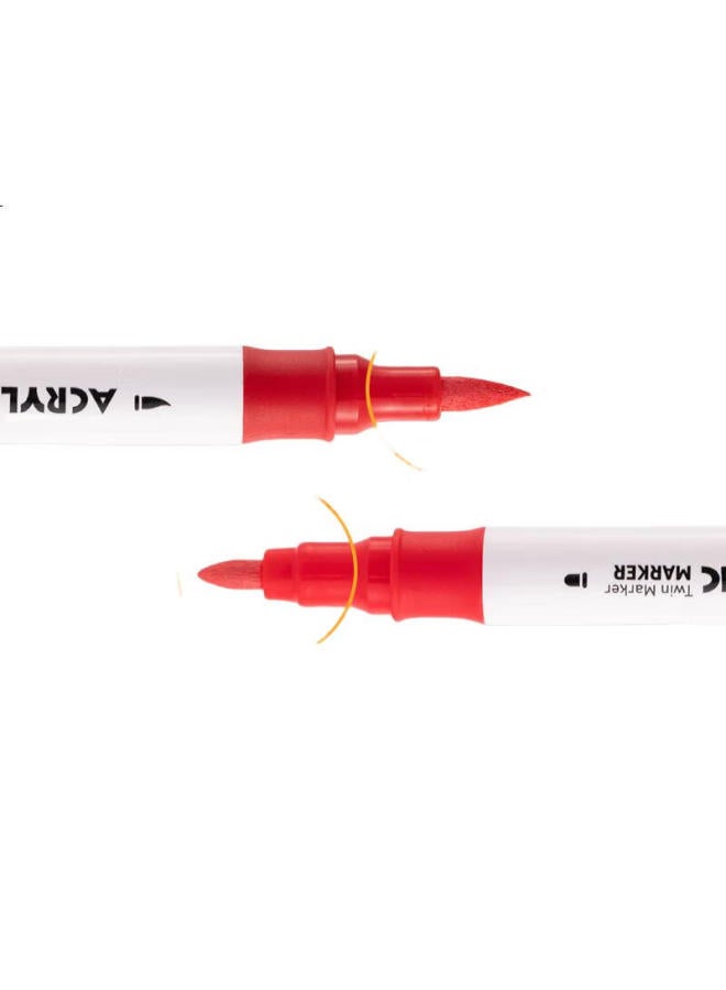 Deli 48-Color Dual-Tip Acrylic Markers, Graffiti Acrylic Pens, Drawing Pens, Paint Pens, Diy Painting Brushes, Boxed, Children'S Birthday Gift, Hm924-48, Back-To Gift For Students - Image 3